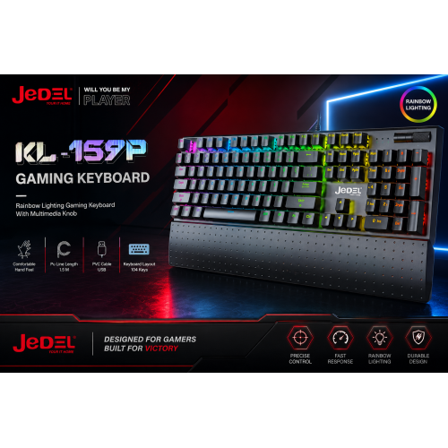 KL-159P BLUE SWİTCH BİLEKLİK DESTEKLİ MEKANİK KLAVYE